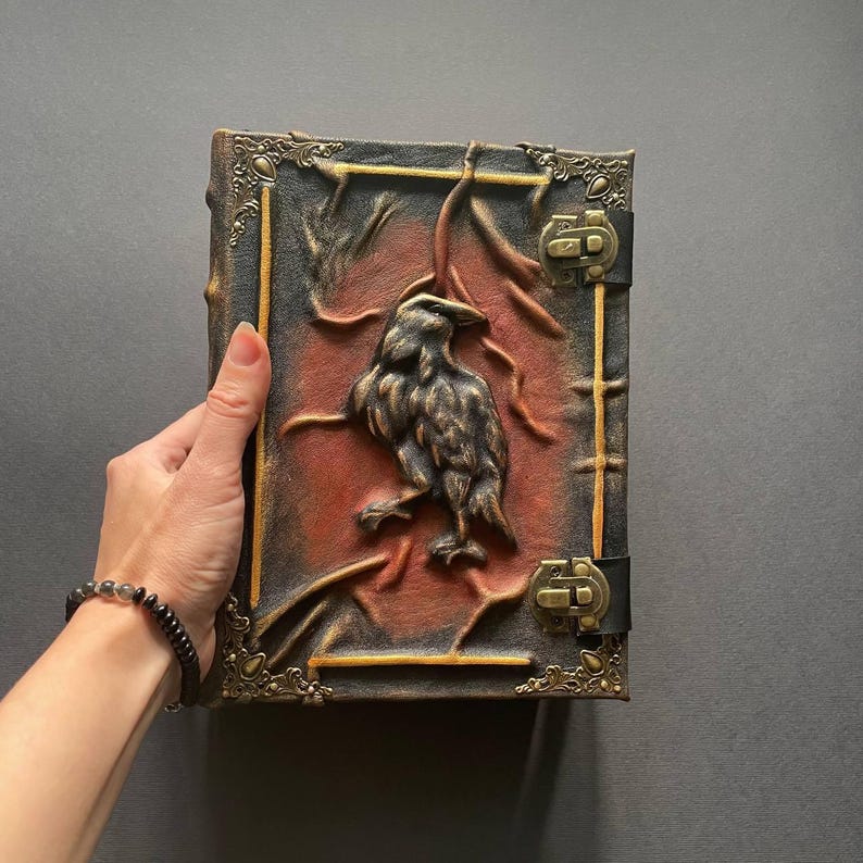 Grimoire des Raben - Dämonologie Journal, A5 Leder Okkultes Buch der Schatten Bild 3