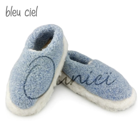 PANTOFOLE FELTRO | DI PURA LANA PER DONNA CON SUOLA SUGHERO GOMMATO E Applicazione Fiore Italiano - Foto 3