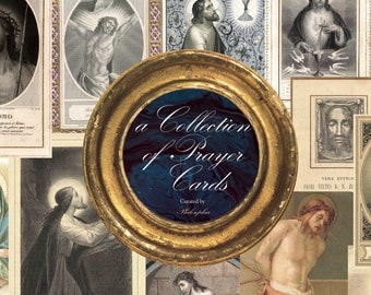 Antique Prayer Cards -  Crucifixion Collection of 32 holy images - Digital Download