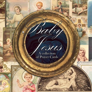 Tarjetas de oración antiguas del Niño Jesús - Francés Alemán Holandés Italiano - colección de 31 - Descarga digital