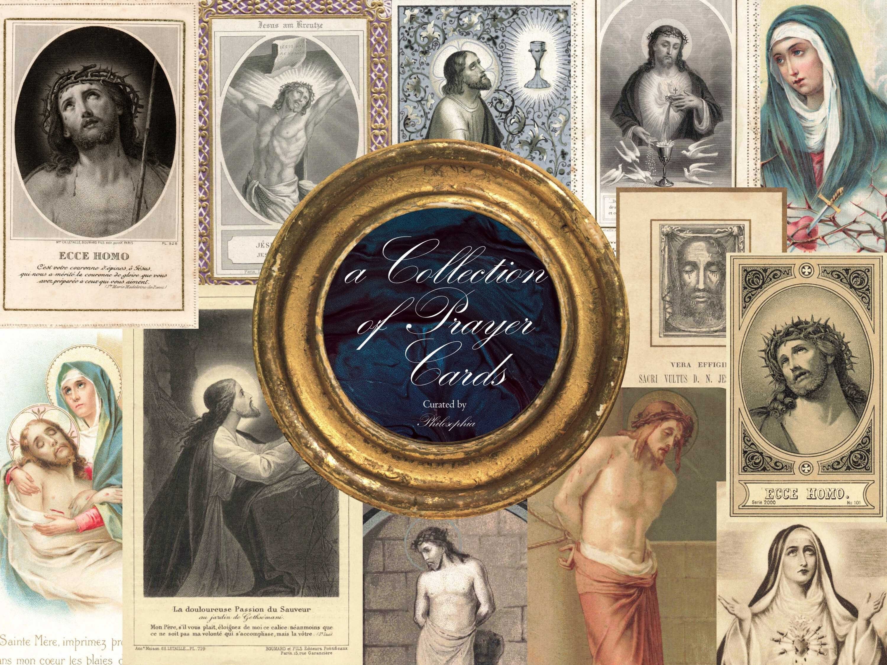 アンティークピクチャーフレームローズキリストマリア聖書シャビーシック