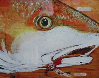 Redfish Head Auto Tag fish saltwater