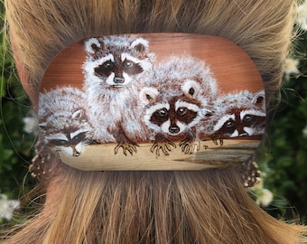Acrylic Raccoon Hair Claw | Cute Animal Hair Clip - Etsy