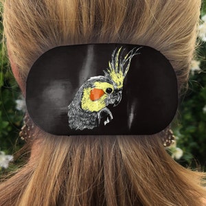 Cockatiel Parrot Bird Art Hair Barrette Metal Lightweight Strong