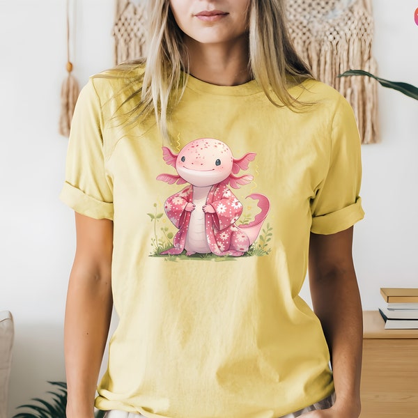 Axolotl Shirt, Cute Axolotl Tee, Salamander Graphic T-Shirt, Pet Amphibian Gift, Axolotl Lover, Unique Animal, Mexican Walking Fish Top