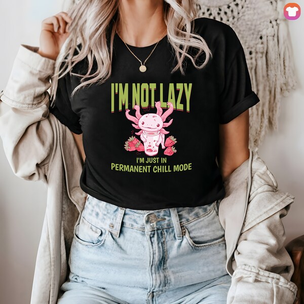 Axolotl Shirt, Cute Axolotl Tee, Salamander Graphic T-Shirt, Pet Amphibian Gift, Axolotl Lover, Unique Animal, Mexican Walking Fish Top