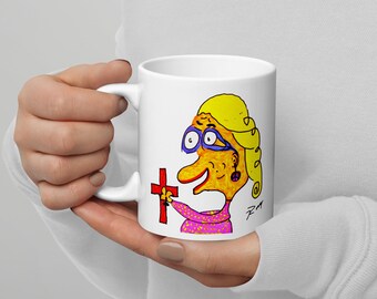 ¡Mi vieja! Taza blanca brillante