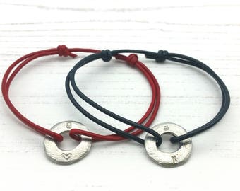 Juego de pulseras de amistad para parejas, pulseras personalizadas para parejas, pulseras para él y para ella
