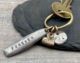 Heart and Message Keyring - Personalised Keyring - Gift for New Mother - New Home Gift