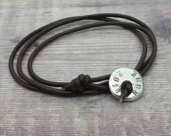 Leather Wrist Band, Wrap Bracelet, Unisex leather bracelet, eco friendly gift