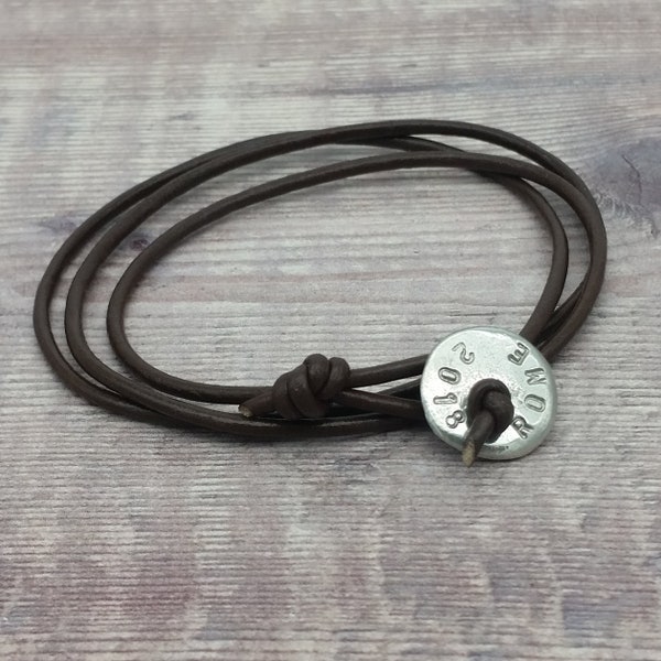 Leather Wrist Band, Wrap Bracelet, Unisex leather bracelet, eco friendly gift