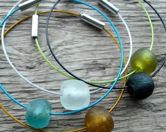 Recycled Glass Bangle - Stacking Bangle Bracelet - Simple Bangle - eco friendly gift - glass jewellery