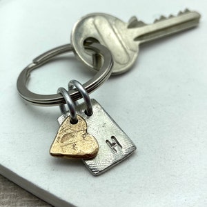 New Home Keyring - Personalised Initial Heart Keyring - first time buyer keyring - Heart Keyring - eco friendly gift - Recycled Keychain