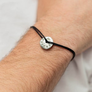 Regalo per il 2° anniversario - Bracciale personalizzato in cotone per lui - Bracciale personalizzato per lui - Bracciale per lui per il secondo anniversario