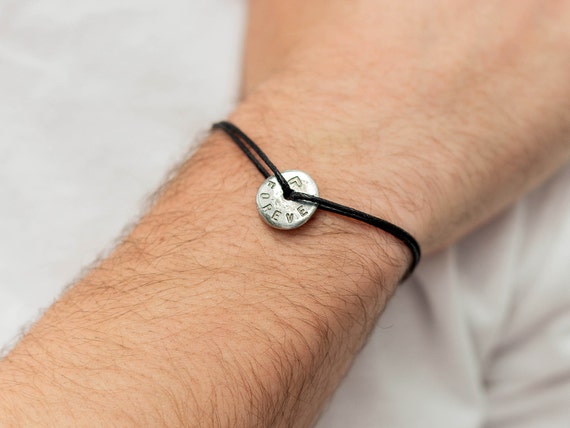 2nd Anniversary Gift Cotton Anniversary Personalised Bracelet for Him Personalised Bracelet for Him Second Anniversary Bracelet Him Etsy UK