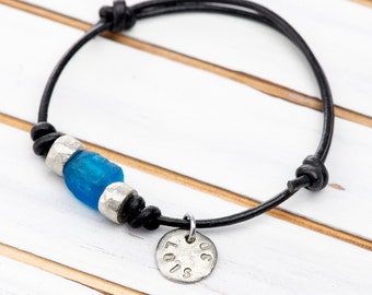 Recycled Glass Friendship Bracelet - Unisex Personalised Bracelet - Eco Friendly Gift