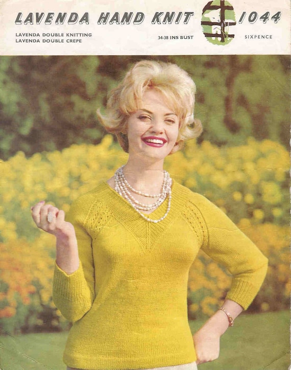 Items similar to Vintage Knitting Pattern Marilyn Monroe Style V Necked