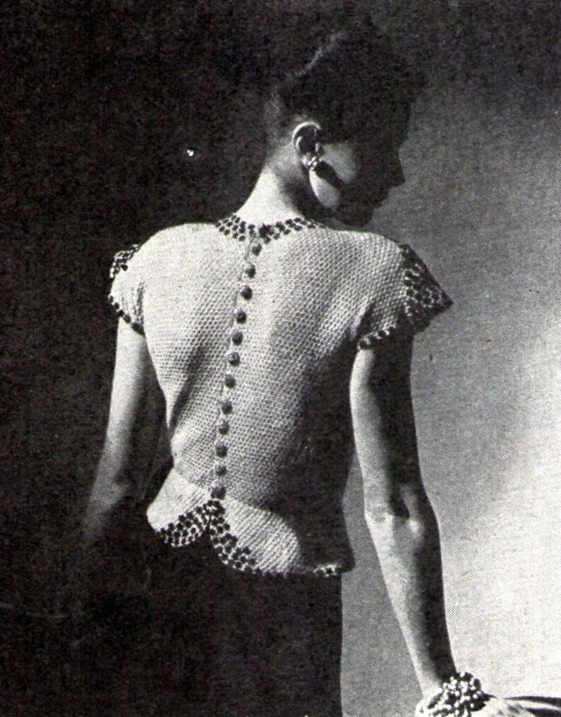 Ladies Evening Jumper 1945 Stunning Sequins Vintage Knitting Etsy