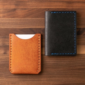 Cartera de cuero cosida a mano personalizada (cartera de cuero, cartera personalizada, regalo para él, regalo personalizado, cartera de hombre, cartera minimalista delgada)