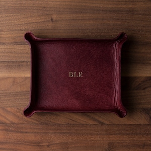 Monogrammed Leather Ring Dish (leather catchall, valet tray, monogrammed ring dish, custom gift for her, personalized anniversary gift)