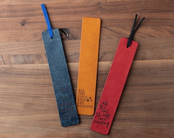 All the Cool Kids Leather Bookmark (custom leather bookmark, personalized bookmark, custom gift for kids, custom gift for book lover)