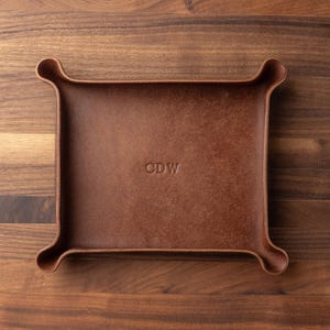 Monogrammed Leather Catchall (groomsmen gift, personalized valet tray, custom tray, gift for him, 3rd anniversary gift, monogrammed gift)
