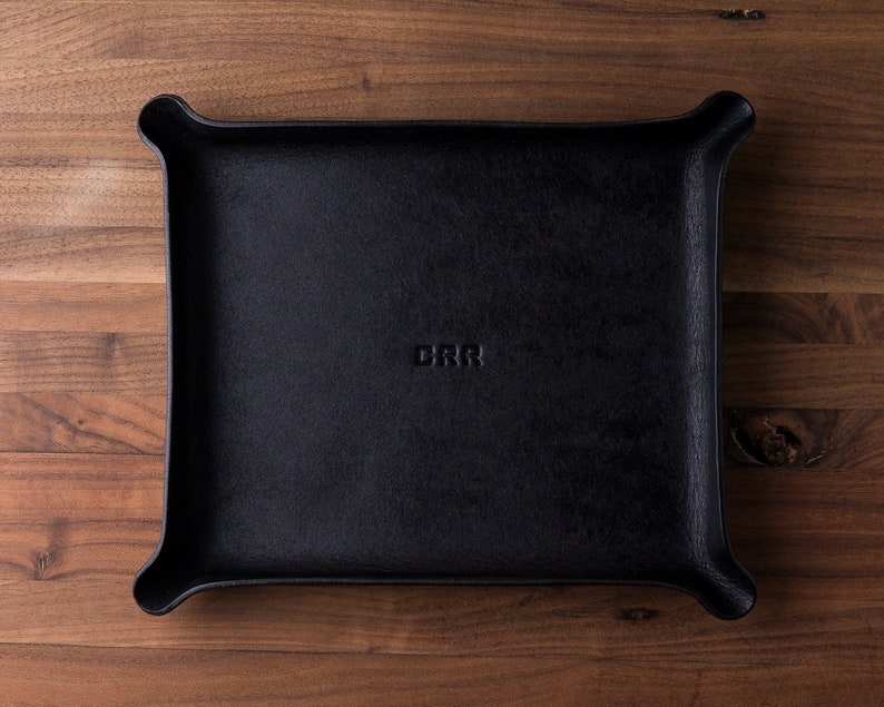 Monogrammed Leather Catchall groomsmen gift, personalized valet tray, custom tray, gift for him, anniversary gift for him, monogrammed image 1