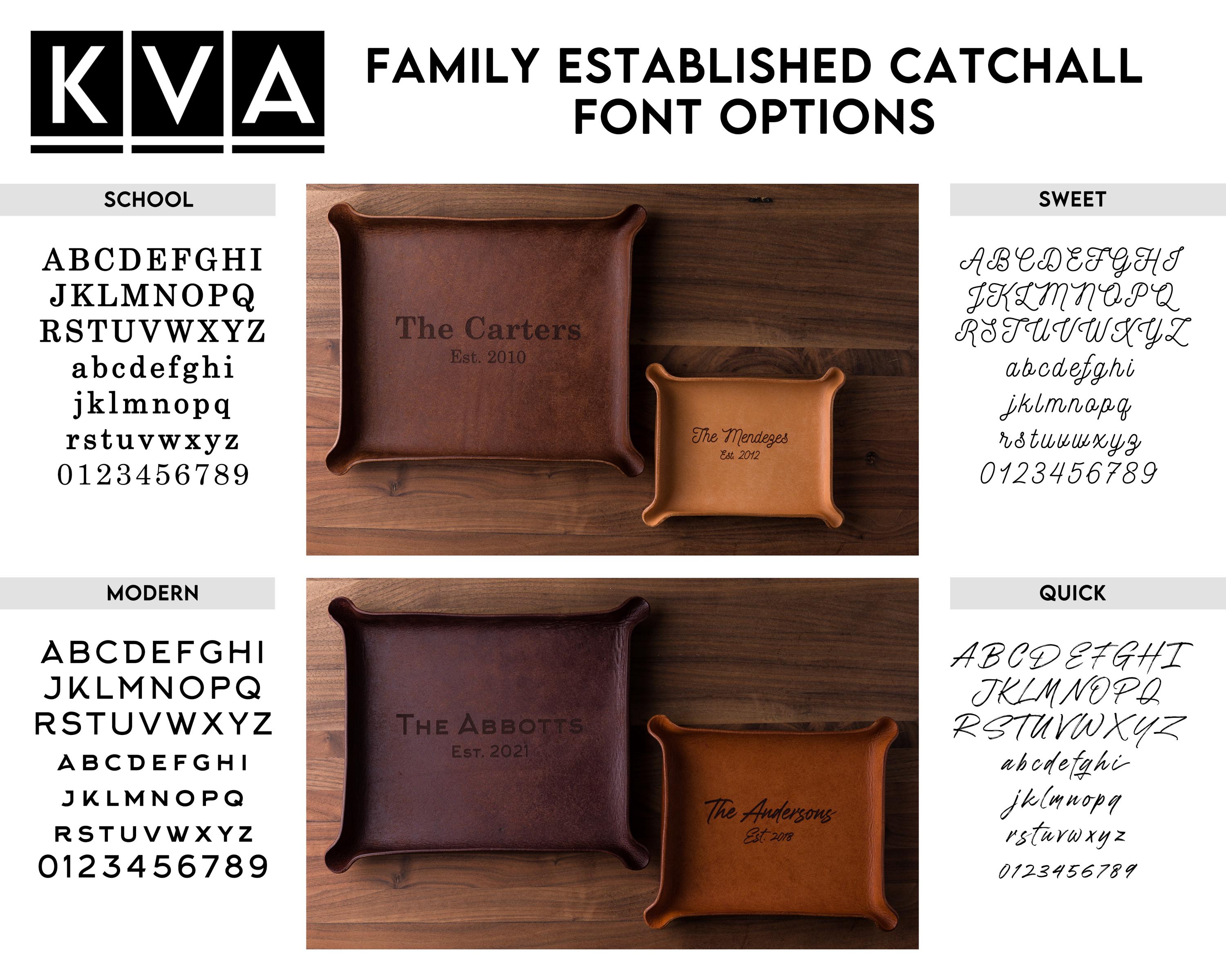 Family Established Leather Ring Dish (custom Leather Catchall, Leather ...