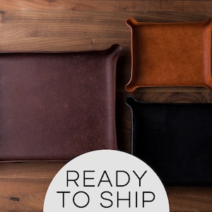 READY TO SHIP Leather Catchall (leather catchall, leather tray, leather valet tray, gift for him, Christmas gift, anniversary gift for him)