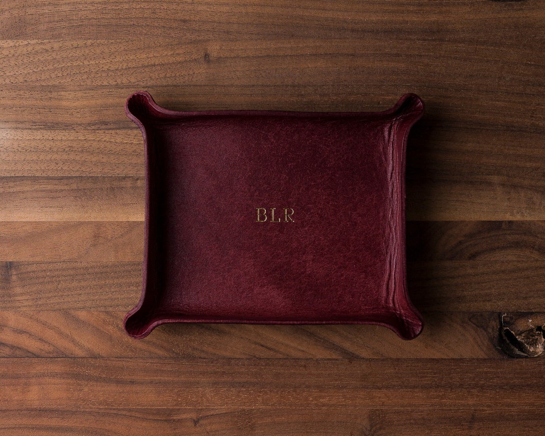 Monogrammed Leather Ring Dish (leather Catchall, Valet Tray ...