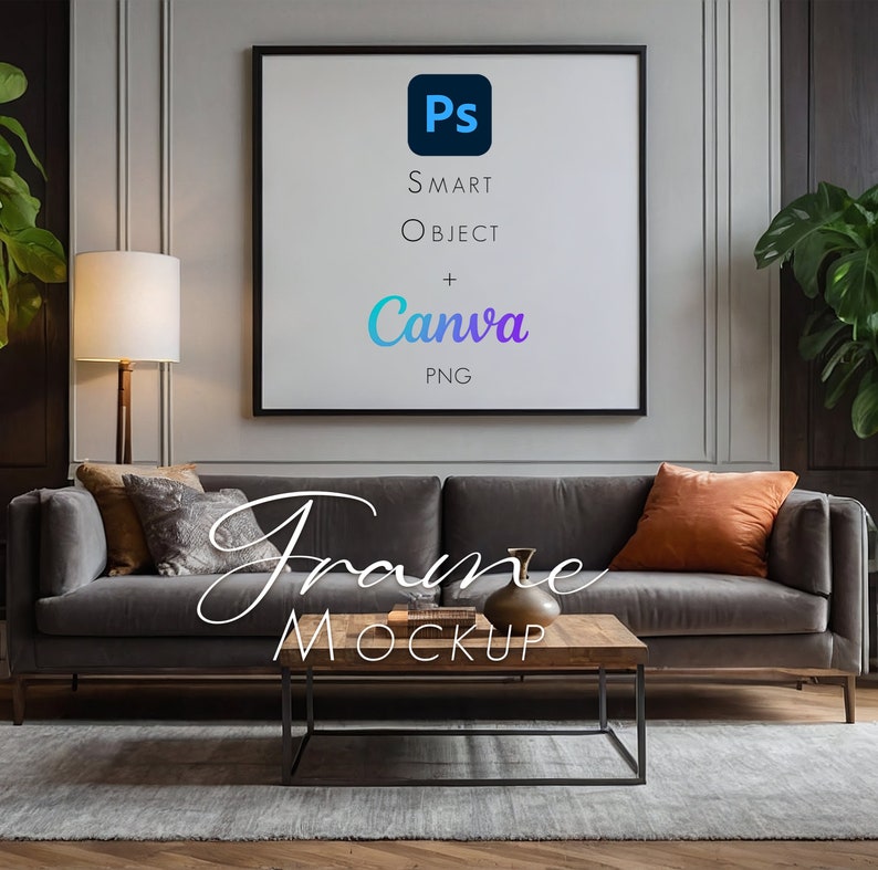 Shadow Overlay, Square Picture Frame Mockup, Photoshop Smart Object ...
