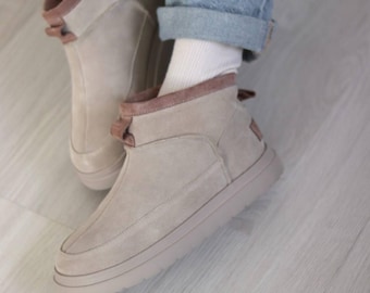 Handmade Suede Brogue Ankle Boots: Custom Women's Shoes