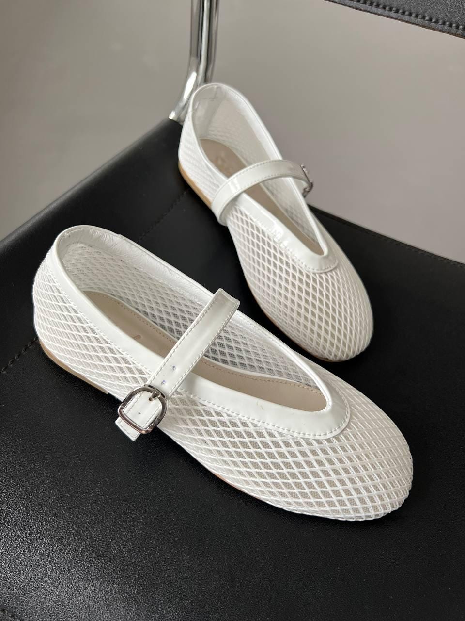 Handmade White Mesh Mary Jane Flats | Sheer Ballet Shoes - Etsy