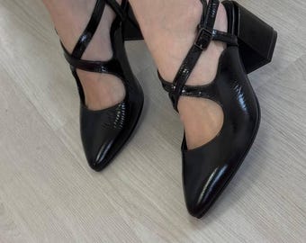 Scarpe Mary Jane Donna Vrupons - Con Tacco Quadrato E Finitura Verniciata