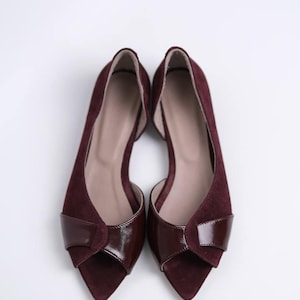 Burgundy Leather Ballet Flats – Handmade Shoes, Elegant Classic & Footwear Design