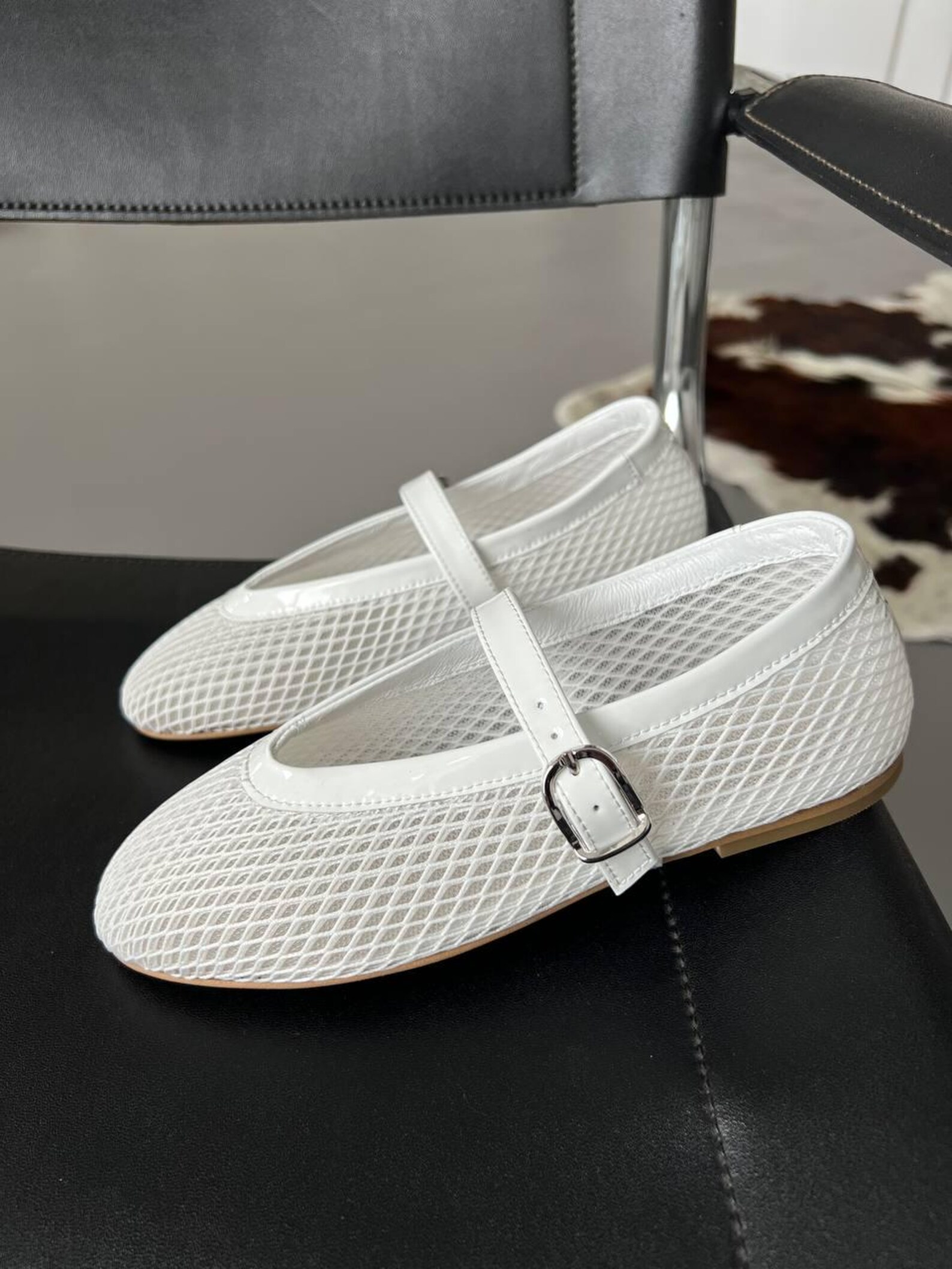 Handmade White Mesh Mary Jane Flats | Sheer Ballet Shoes - Etsy