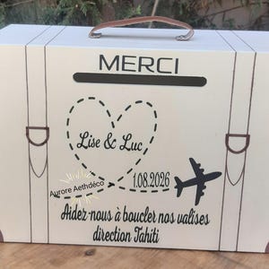 Wooden suitcase urn for wedding or other event, customization of your choice, honeymoon urn, wooden urn