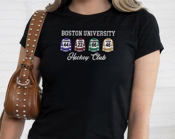 Embroidered Hockey Club Tank Top, Retro College Hockey Baby Tee, Sports Lover Gift, Romance Reader, Bookish Gift