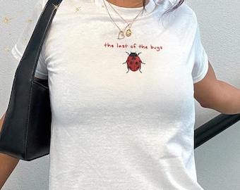 Embroidered Minimalist Ladybug Club Tank Top, Cute Bug Embroidered Shirt, Lucky Ladybug Tank Top, Cute Bug Graphic Shirt, Ladybug Baby Tee,