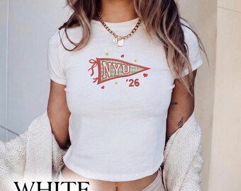 Embroidered College Name Pennant Tank Top, Custom College Letter Tank Top, University Flag Name Shirt, Custom University Embroidered
