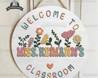 Personalized Teacher Door Sign, Plants Classroom Door Sign, Teacher Name Sign, Teacher Welcome Sign, Teacher Appreciation Gift, Teacher Gift