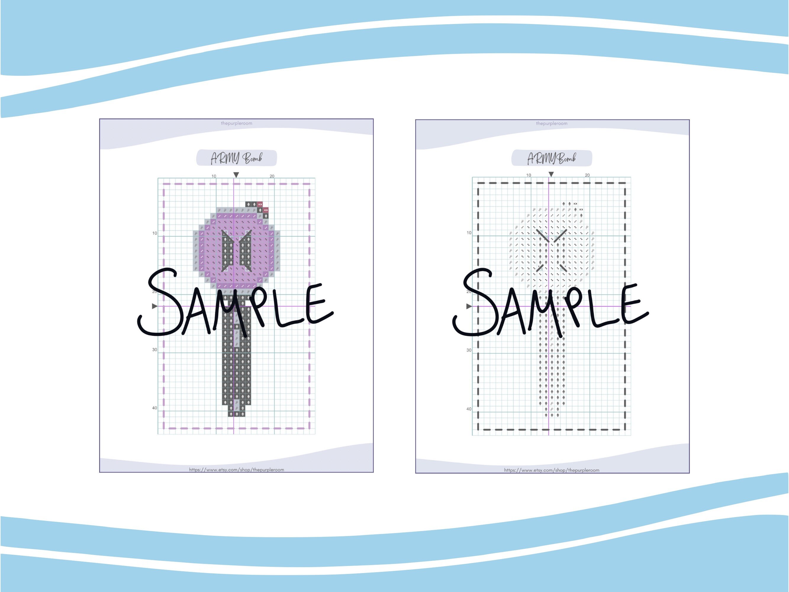 BTS ARMY Bomb Photocard Cross Stitch Pattern | PDF Instant Download - Etsy