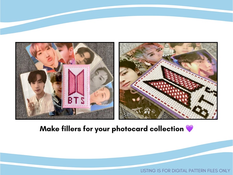 BTS Logo Photocard Cross Stitch Pattern | PDF Instant Download - Etsy