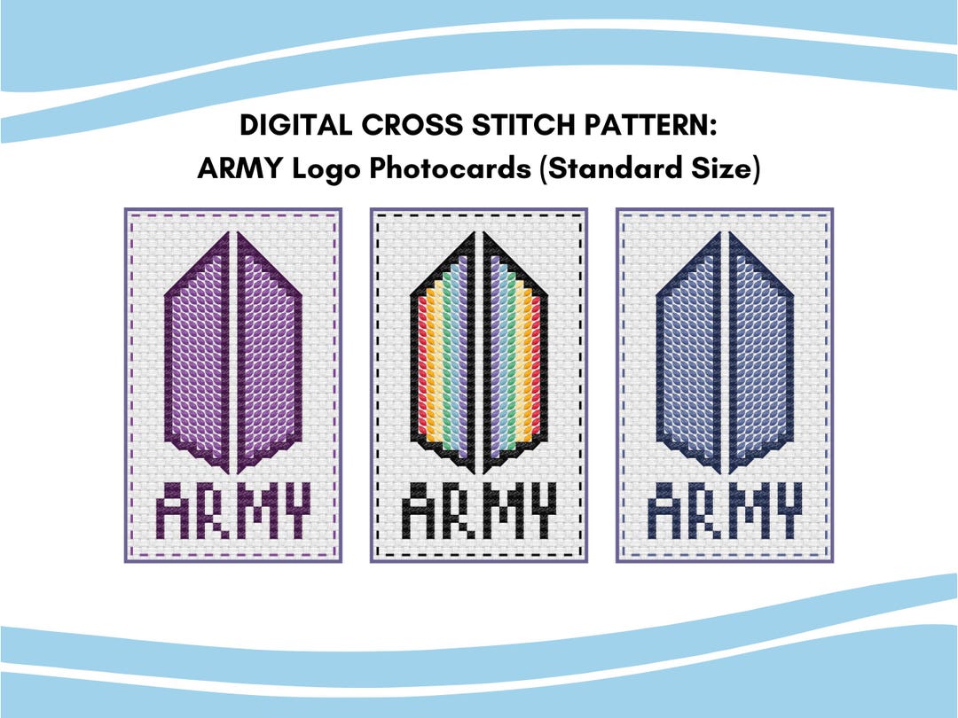 BTS ARMY Logo Photocard Cross Stitch Pattern | PDF Instant Download - Etsy