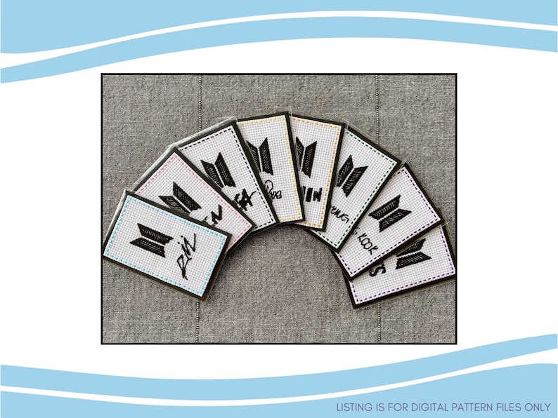 BTS Member Handwriting Photocard Cross Stitch Pattern | PDF Instant ...