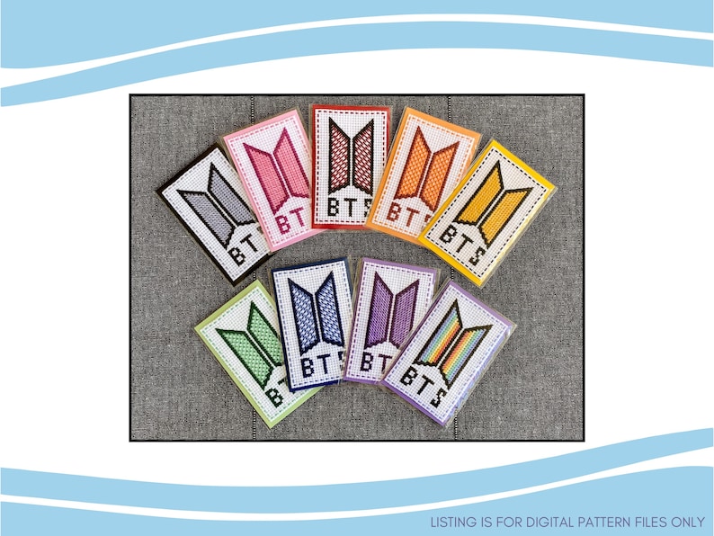 BTS Logo Photocard Cross Stitch Pattern | PDF Instant Download - Etsy