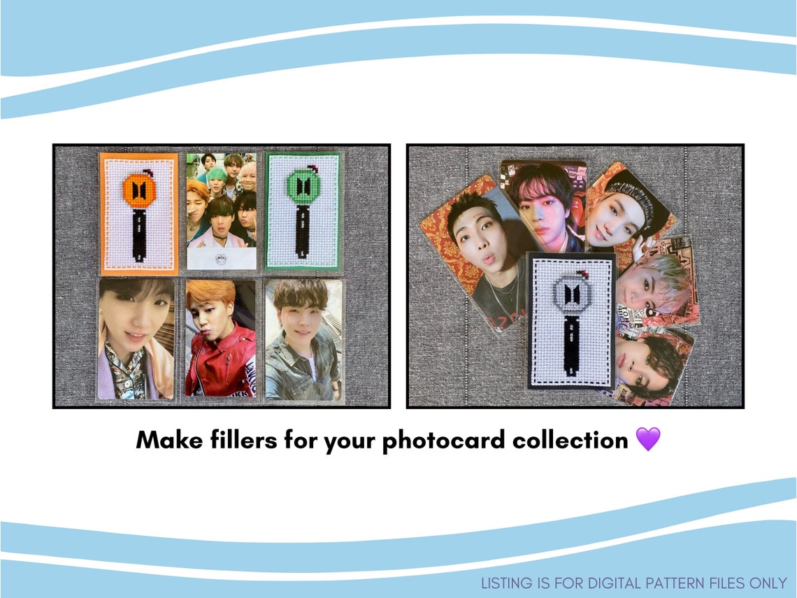 BTS ARMY Bomb Photocard Cross Stitch Pattern | PDF Instant Download - Etsy