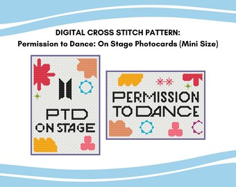 Permission to Dance: On Stage - BTS Mini Photocard Cross Stitch Pattern | PDF Instant Download