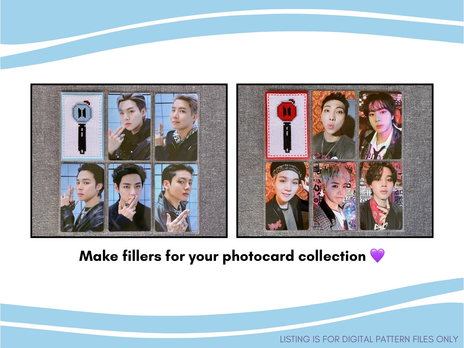 BTS ARMY Bomb Photocard Cross Stitch Pattern | PDF Instant Download - Etsy