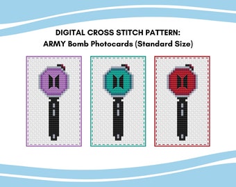 BTS ARMY Bomb Photocard Cross Stitch Pattern | PDF Instant Download